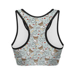 Teddy Bear Doctor Pattern Print Women's Sports Bra