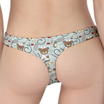 Teddy Bear Doctor Pattern Print Women's Thong
