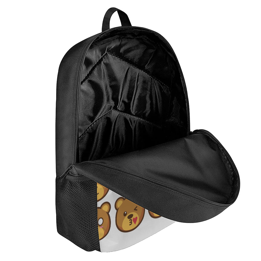 Teddy Bear Emoji Print 17 Inch Backpack