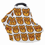 Teddy Bear Emoji Print Baby Seat Cover
