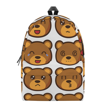 Teddy Bear Emoji Print Backpack