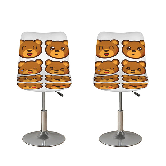Teddy Bear Emoji Print Bar Stool Covers