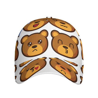 Teddy Bear Emoji Print Baseball Cap