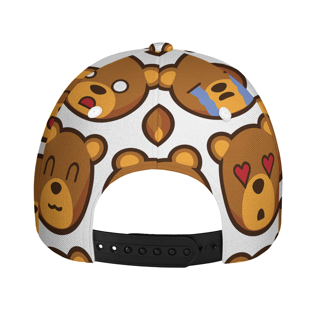 Teddy Bear Emoji Print Baseball Cap
