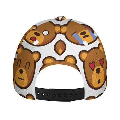 Teddy Bear Emoji Print Baseball Cap