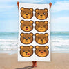 Teddy Bear Emoji Print Beach Towel