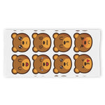 Teddy Bear Emoji Print Beach Towel