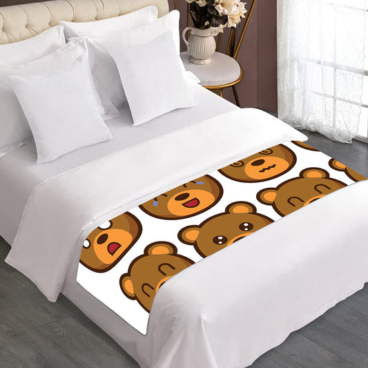 Teddy Bear Emoji Print Bed Runner