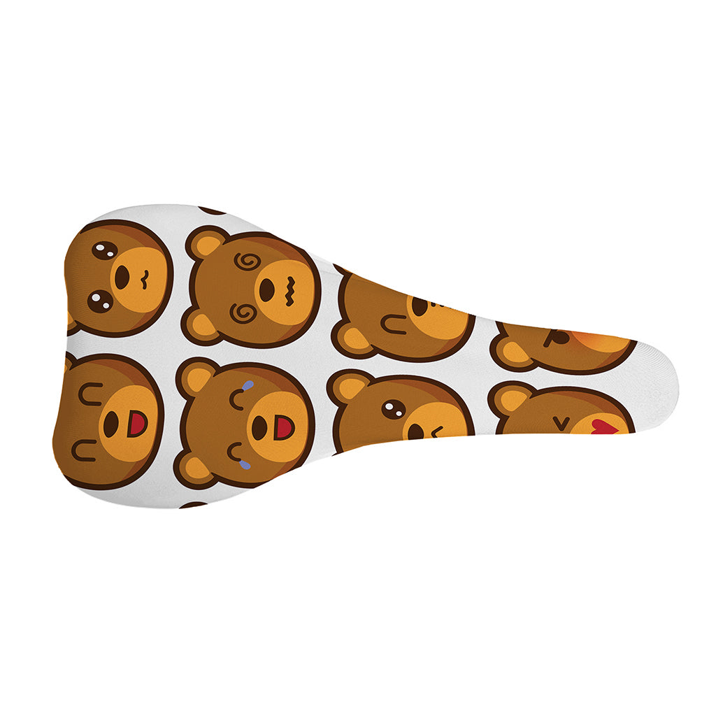 Teddy Bear Emoji Print Bicycle Seat Cover