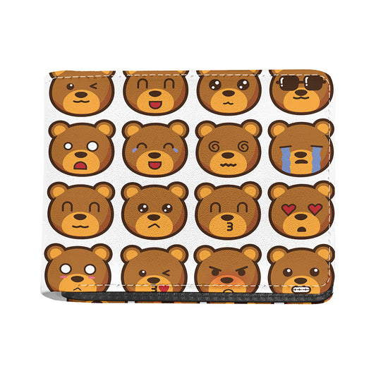 Teddy Bear Emoji Print Bifold Wallet
