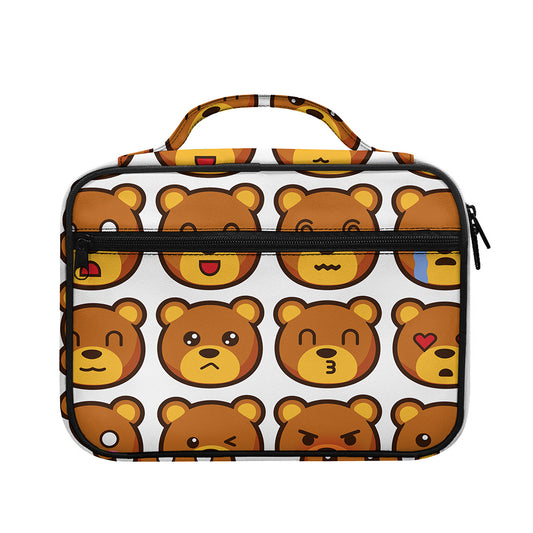 Teddy Bear Emoji Print Briefcase Bible Bag