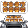 Teddy Bear Emoji Print Car Windshield Sun Shade