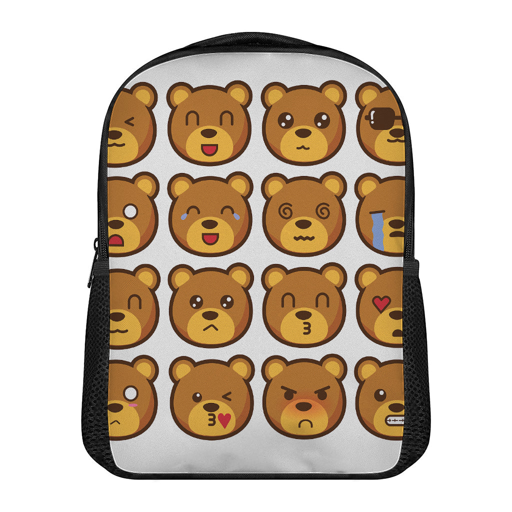 Teddy Bear Emoji Print Casual Backpack