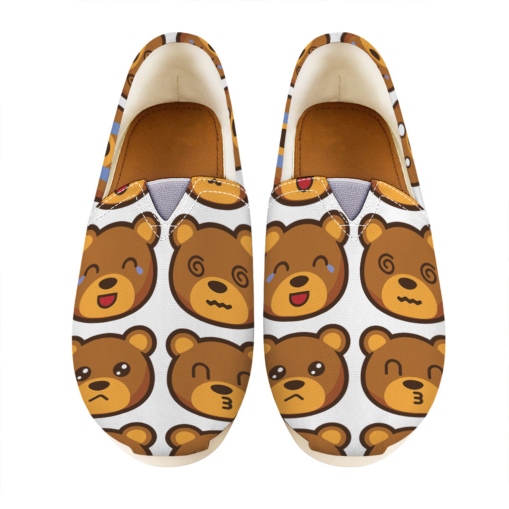 Teddy Bear Emoji Print Casual Shoes
