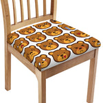 Teddy Bear Emoji Print Chair Cushion Cover
