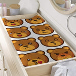 Teddy Bear Emoji Print Changing Pad Cover