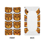 Teddy Bear Emoji Print Changing Pad Cover