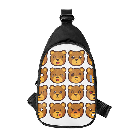 Teddy Bear Emoji Print Chest Bag