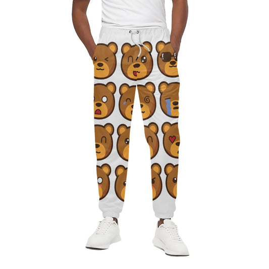 Teddy Bear Emoji Print Cotton Pants