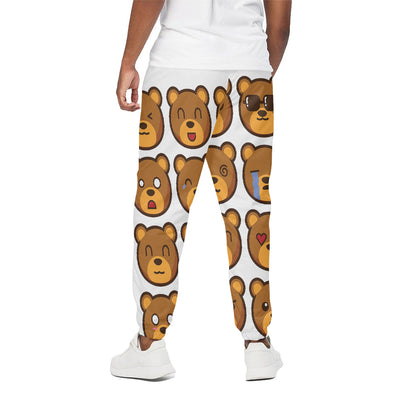 Teddy Bear Emoji Print Cotton Pants