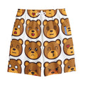 Teddy Bear Emoji Print Cotton Shorts