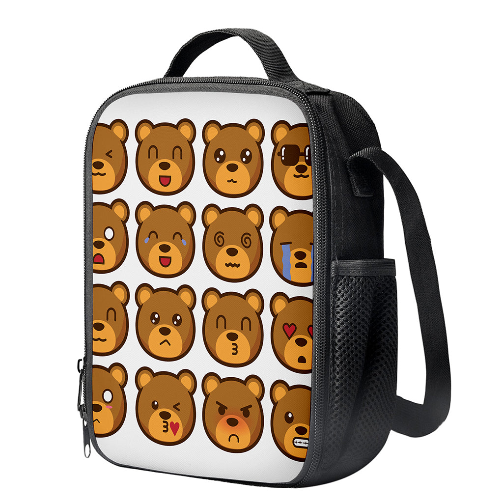 Teddy Bear Emoji Print Crossbody Lunch Bag