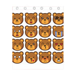 Teddy Bear Emoji Print Curtain