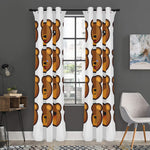 Teddy Bear Emoji Print Curtain