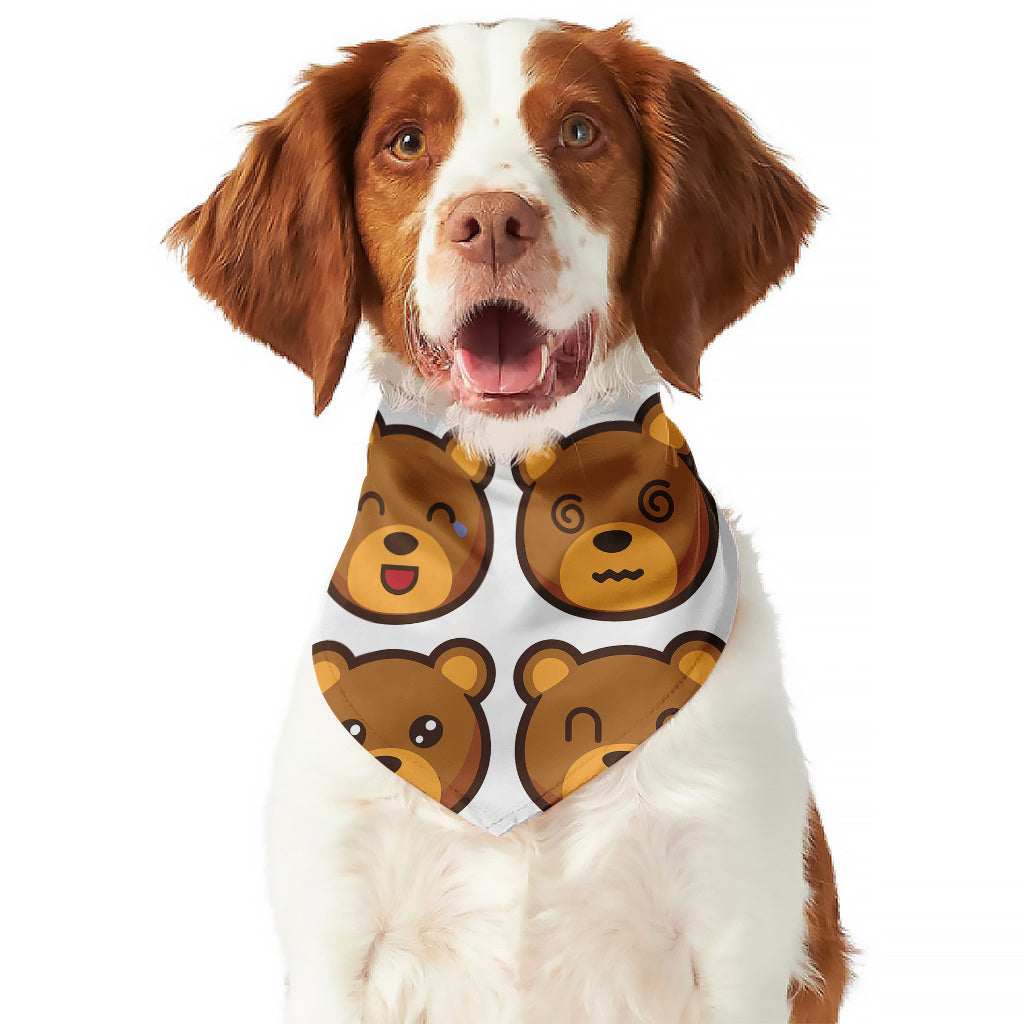Teddy Bear Emoji Print Dog Bandana