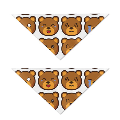 Teddy Bear Emoji Print Dog Bandana