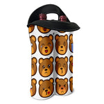 Teddy Bear Emoji Print Double Neoprene Wine Tote