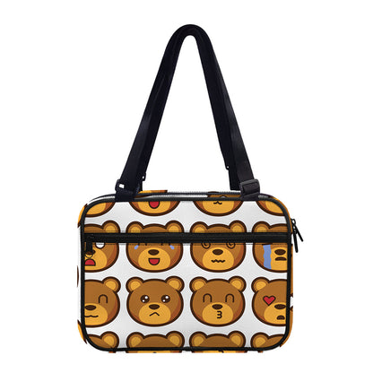 Teddy Bear Emoji Print Double Strap Bible Bag