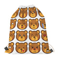 Teddy Bear Emoji Print Drawstring Bag