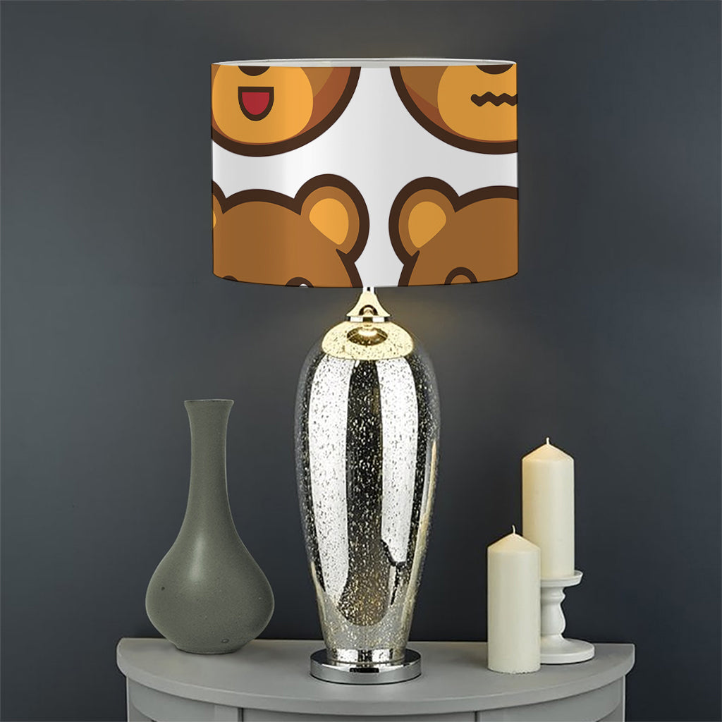 Teddy Bear Emoji Print Drum Lamp Shade