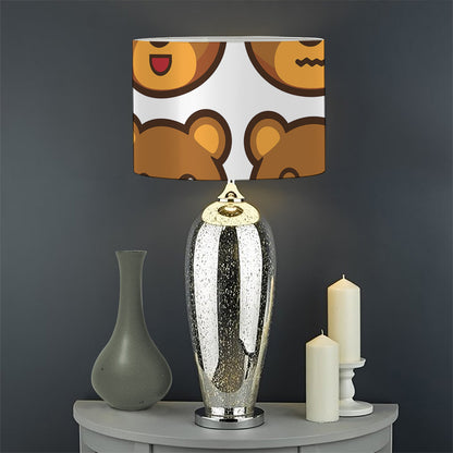 Teddy Bear Emoji Print Drum Lamp Shade