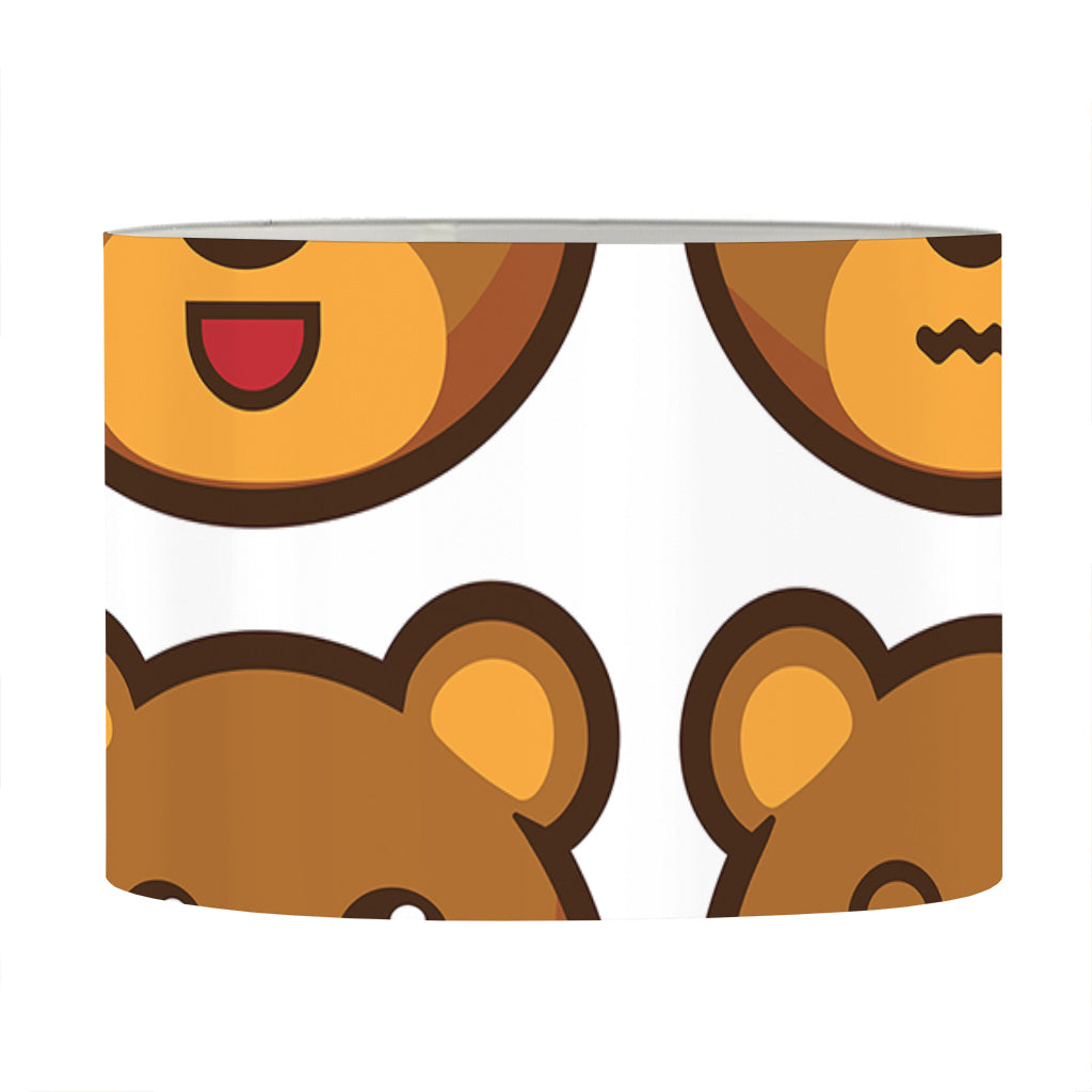 Teddy Bear Emoji Print Drum Lamp Shade