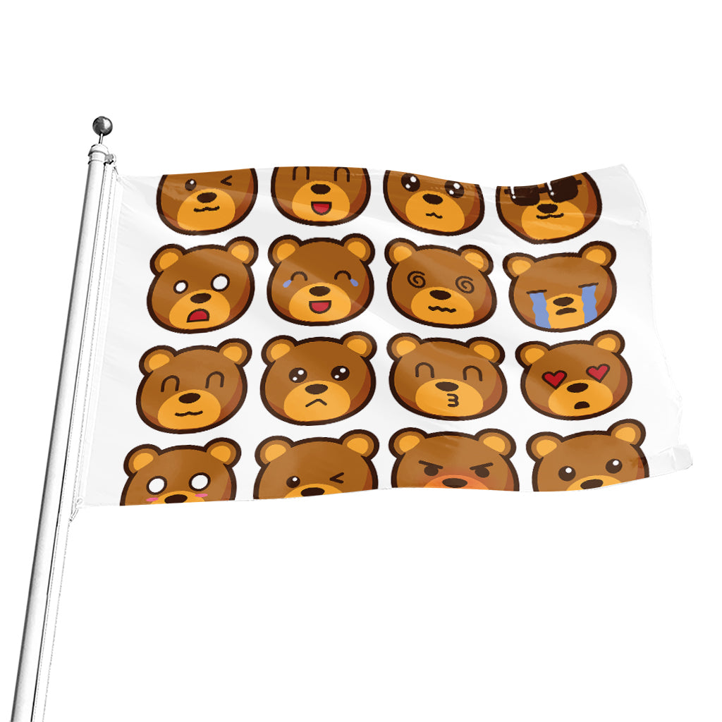 Teddy Bear Emoji Print Flag