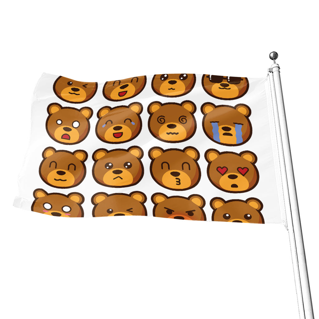 Teddy Bear Emoji Print Flag