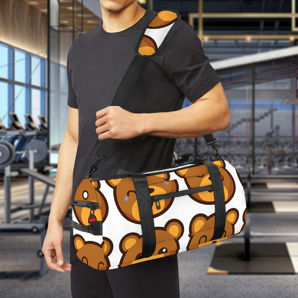 Teddy Bear Emoji Print Gym Bag