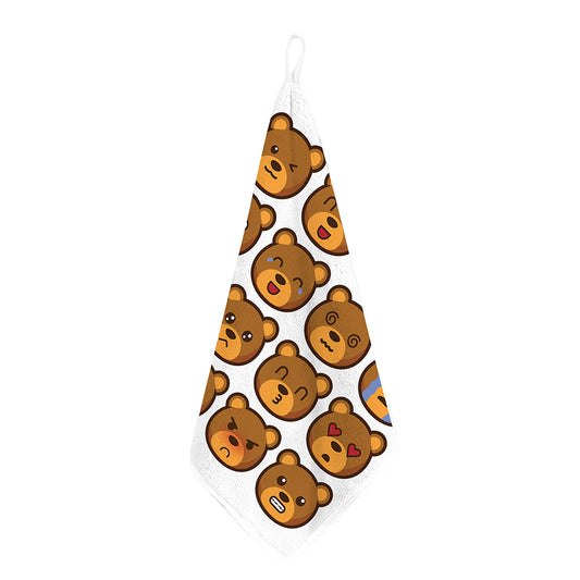 Teddy Bear Emoji Print Hand Towel