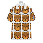 Teddy Bear Emoji Print Hawaiian Shirt