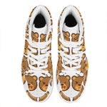 Teddy Bear Emoji Print High Top Leather Sneakers