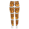 Teddy Bear Emoji Print High-Waisted Pocket Leggings