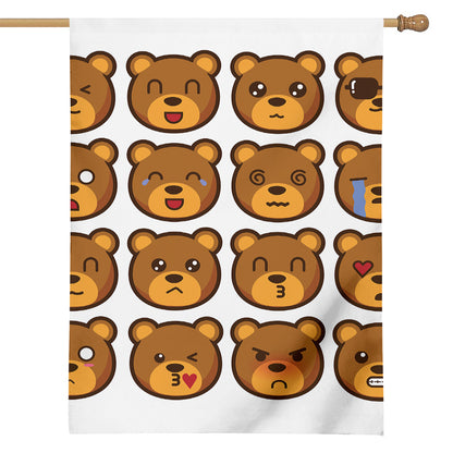 Teddy Bear Emoji Print House Flag