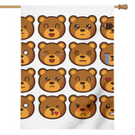 Teddy Bear Emoji Print House Flag