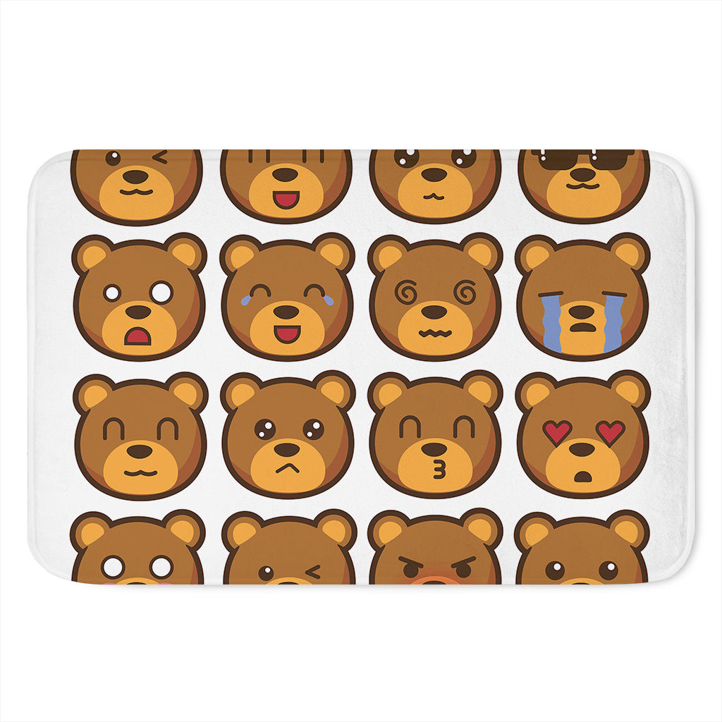 Teddy Bear Emoji Print Indoor Door Mat