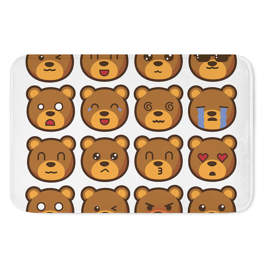 Teddy Bear Emoji Print Indoor Door Mat