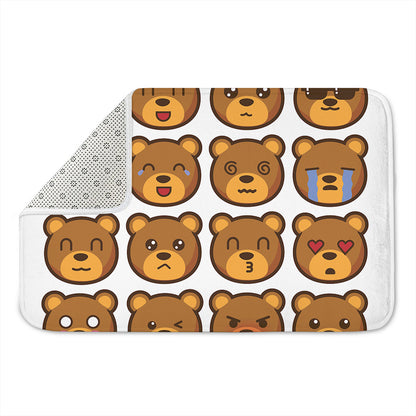 Teddy Bear Emoji Print Indoor Door Mat
