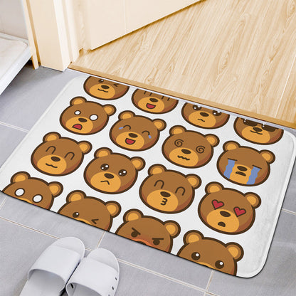 Teddy Bear Emoji Print Indoor Door Mat