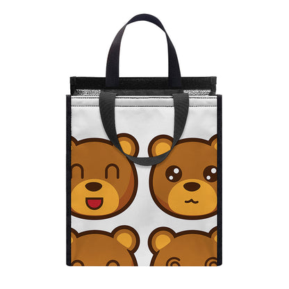 Teddy Bear Emoji Print Insulated Lunch Tote